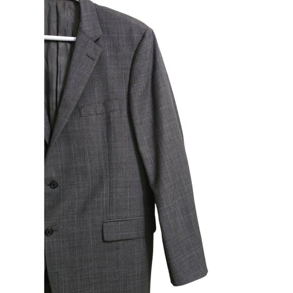Hickey Freeman Vintage Milburn II Wool Windowpane Single Breasted Blazer Sz 46L - Picture 4 of 14